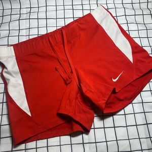 Red NIKE Spandex Shorts with Drawstring